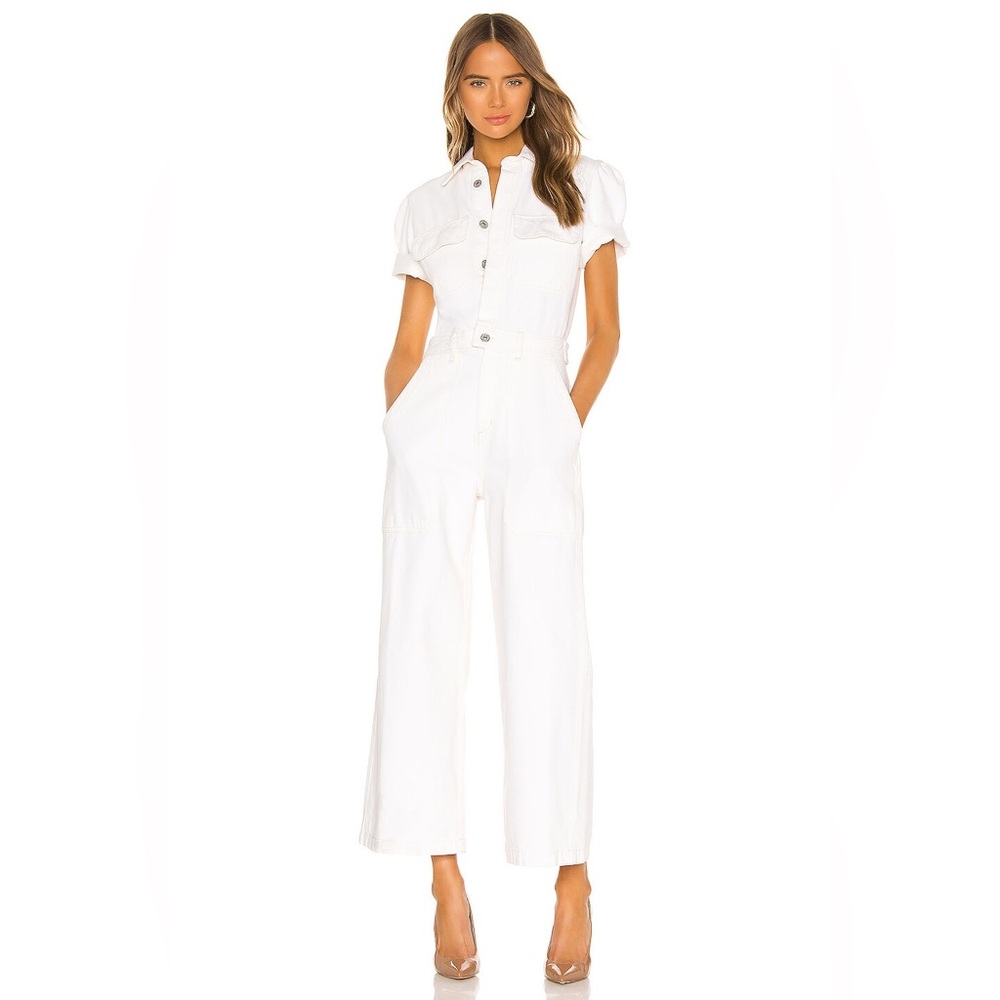 Citizens of Humanity Miki Jumpsuit in White Willow denim women’s size 6